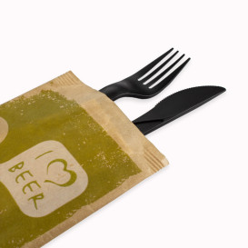 Paper Cutlery Envelopes with Napkin "I Love Beer" (1000 Units)