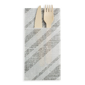 Pocket Fold Paper Napkins Barlovento Black 40x40cm (960 Units) 