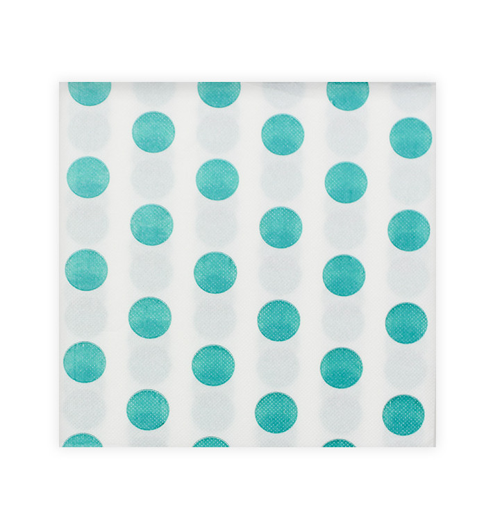 Paper Napkin Double Point "Polkadots Turquoise" 40x40cm (600 Units) Paper Napkin Double Point "Polkadots Turquoise" 40x40cm (600 Units)