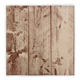 Paper Napkin Double Point "Wood" Kraft 40x40cm (600 Units) 
