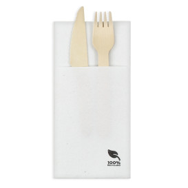 Pocket Fold Paper Napkins White Eco 40x40cm (960 Units) 