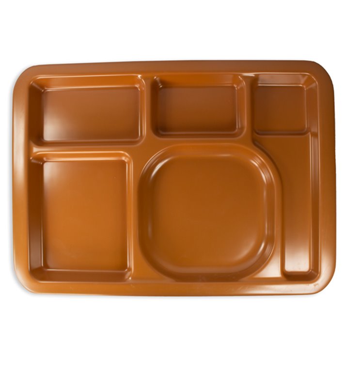 Plastic Compartment Tray Hard Chocolate 5C 47x35cm (1 Unit) 