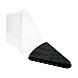 Cake Slice Container (50 Pack) - 1 Compartment Clear Plastic Trays