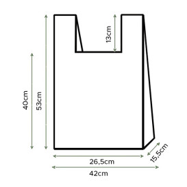 Plastic T-Shirt Bag 70% Recycled 42x53cm 50µm (100 Units) 