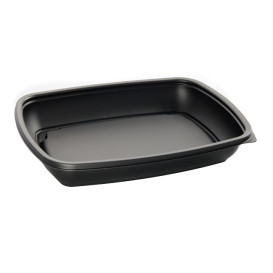 Plastic Deli Container PP Black 600ml 23x16,5cm (75 Units) 