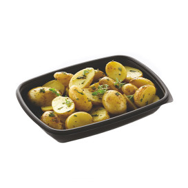 Plastic Deli Container PP Black 600ml 23x16,5cm (75 Units) 