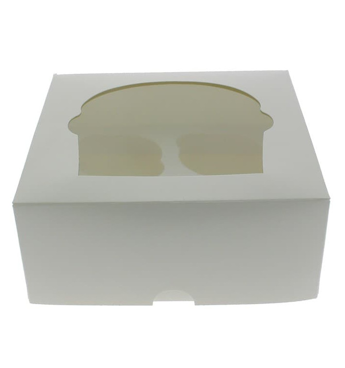 Paper Cupcake Box 4 Slot White 17,3x16,5x7,5cm (20 Units) Paper Cupcake Box 4 Slot White 17,3x16,5x7,5cm (20 Units)