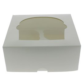 Paper Cupcake Box 4 Slots White 17,3x16,5x7,5cm (140 Units)