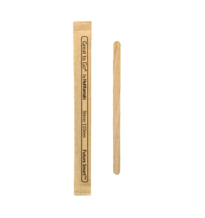 Wooden Coffee Stirrer Wrapped 11cm (10000 Units) Wooden Coffee Stirrer Wrapped 11cm (10000 Units)