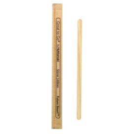 Wooden Coffee Stirrer Wrapped 14cm (1000 Units) 