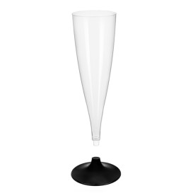 Plastic Stemmed Flute Sparkling Wine Black 140ml 2P (500 Units)