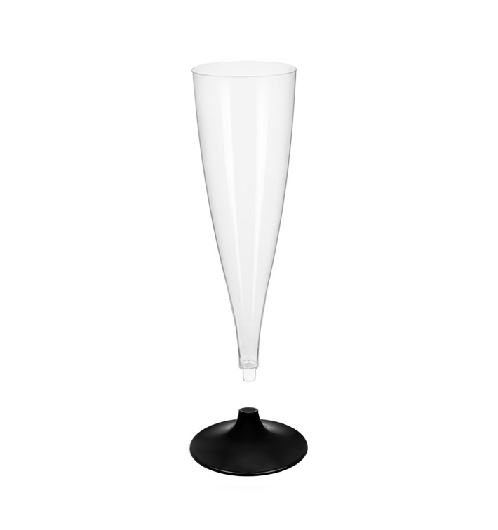 Plastic Stemmed Flute Sparkling Wine Black 140ml 2P (500 Units) Plastic Stemmed Flute Sparkling Wine Black 140ml 2P (500 Units)