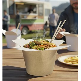 Paper Take-Out Container 100% ECO Kraft 26Oz/780ml (500 Units)