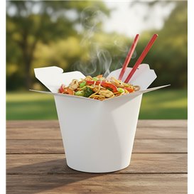 Paper Take-Out Container 100% ECO White 16Oz/480ml (50 Units)