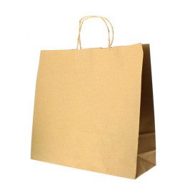 Paper Bag with Handles Kraft Hawanna 100g 28+16x27cm (50 Units) 