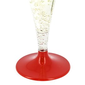Plastic Stemmed Flute Sparkling Wine Red 140ml 2P (20 Units)