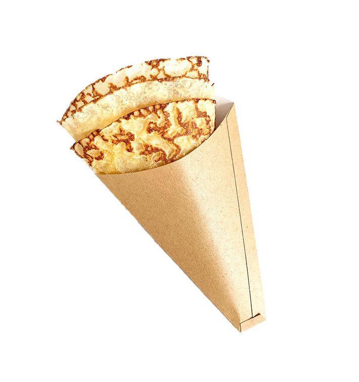 Paper "Crêpes" Cones Kraft 12x2,5x19cm 300g/m2 (100 Units)