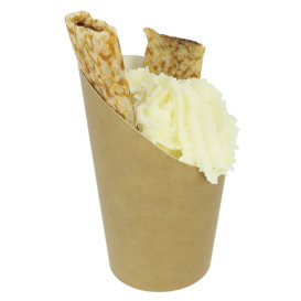 Paper Container Kraft Effect Anti-Grease Large Cup (1320 Units)