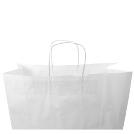 Paper Bag with Handles Kraft White 100g 44+15x46cm (25 Units) 