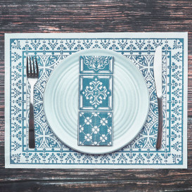 Paper Placemats 30x40cm "Alhambra" Turquoise 50g/m² (1000 Units)