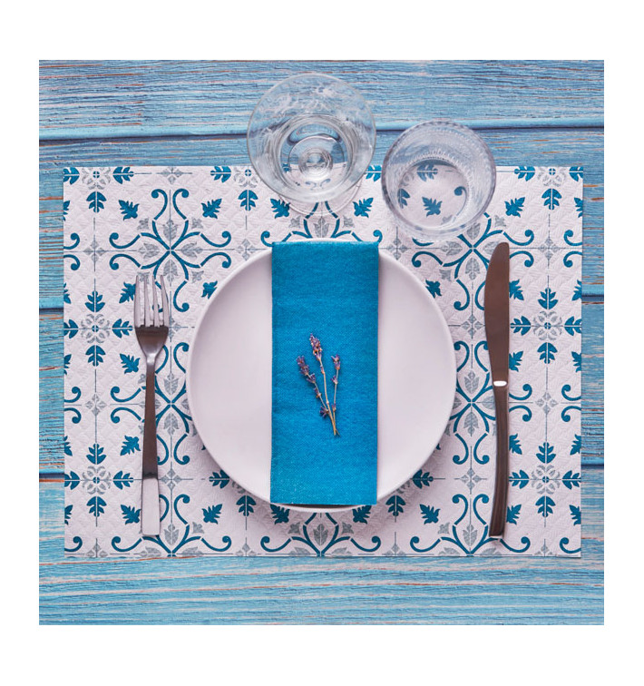 Paper Placemats 30x40cm "La Valenciana" Turquoise 40g/m² (1000 Units)