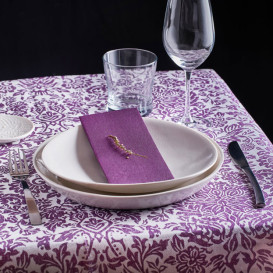 Airlaid Tablecloth Roll 1,2x25m "Versalles" Purple 50g/m² (6 Units)