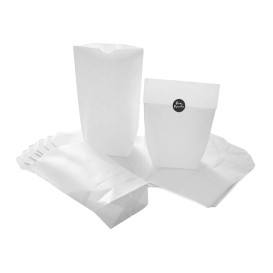 Paper Bag with Hexagonal Base White 14x19cm (1000 Units)