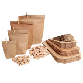 Paper Bag with Hexagonal Base Kraft 19x26cm (50 Units)