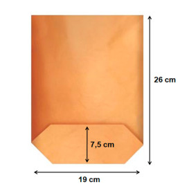Paper Bag with Hexagonal Base Kraft 19x26cm (50 Units)