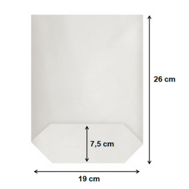 Paper Bag with Hexagonal Base White 19x26cm (1000 Units)