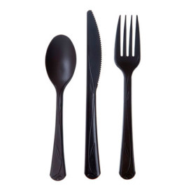 Cornstarch Fork CPLA Compostable Premium Black 17,5 cm (500 Units)