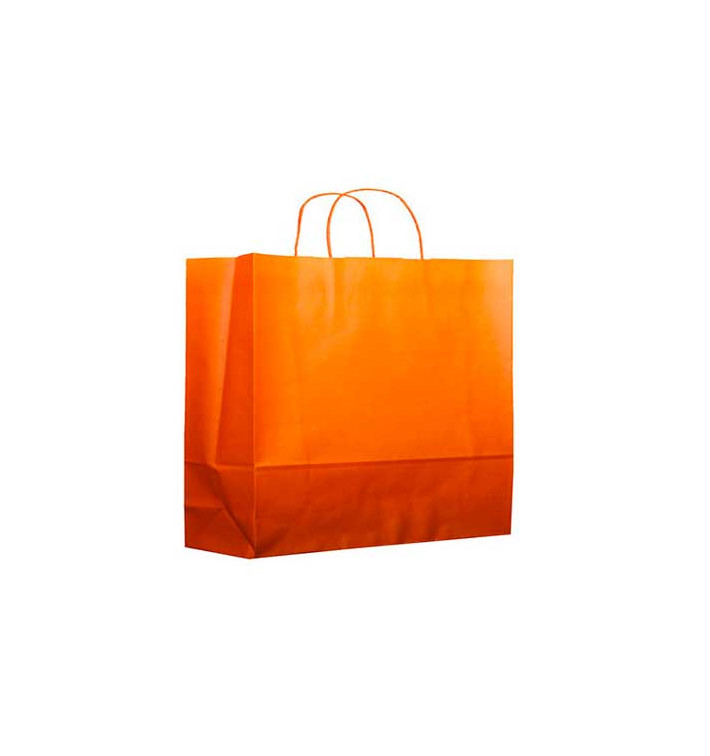 Paper Bag with Handles Orange 80g 20+10x29cm (25 Units) 