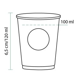 Paper Cup PLA "BioWare" Eco-Friendly 4 Oz/120ml Ø6,2cm (80 Units)