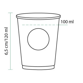 Paper Cup PLA "BioWare" Eco-Friendly 4 Oz/120ml Ø6,2cm (80 Units)