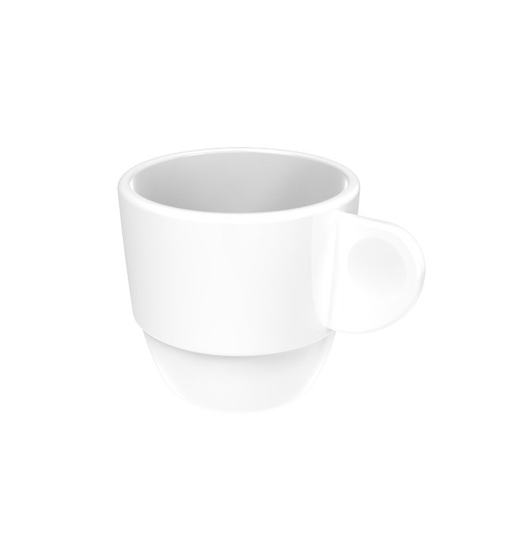 Reusable Plastic Cup SAN “Espresso” White 80ml (6 Units)