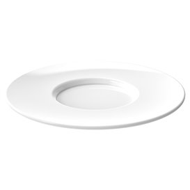 Reusable Plastic Plate SAN for Cup “Cappuccino” White 166ml (6 Units)