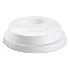 Lid with Hole for Paper Cup 7Oz White Ø7,2cm (100 Units)