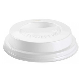 Lid with Hole for Paper Cup 7Oz White Ø7,2cm (100 Units)