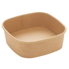 Paper Container Kraft Square 350ml 13x13x4,3cm (300 Units)