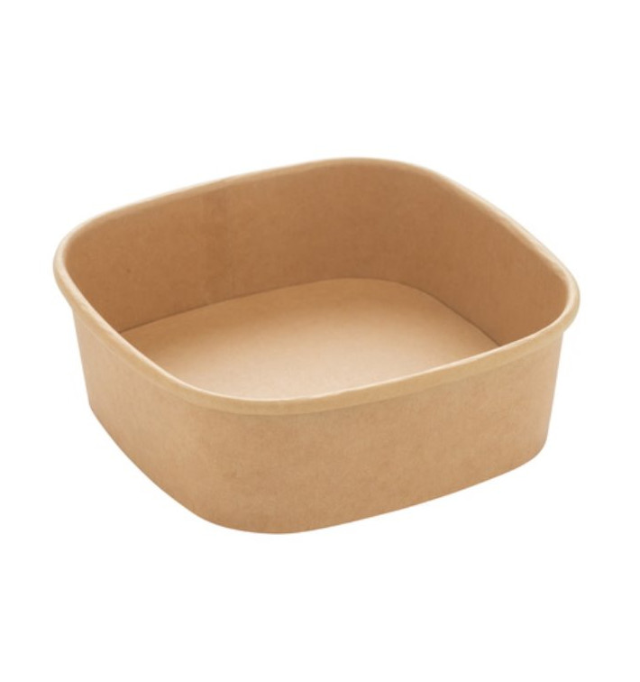 Paper Container Kraft Square 350ml 13x13x4,3cm (50 Units) Paper Container Kraft Square 350ml 13x13x4,3cm (50 Units)