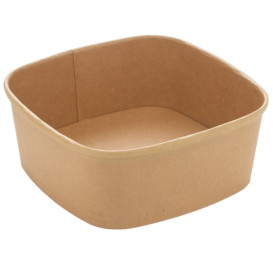 Paper Container Kraft Square 1000ml 17x17x6,5cm (50 Units)