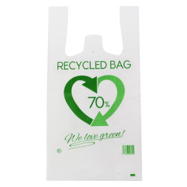 Plastic T-Shirt Bag 70% Recycled 30x40cm 50µm (1500 Units)