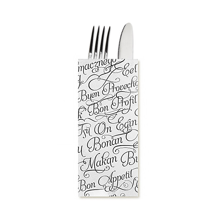 Paper Cutlery Envelopes with Napkin "Buen Provecho" (800 Units) Paper Cutlery Envelopes with Napkin "Buen Provecho" (800 Units)
