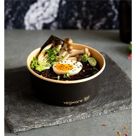 Tarrina redonda negra de cartón Ø15 cm