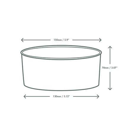 Tarrina redonda negra de cartón Ø15 cm