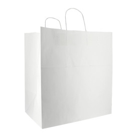 Paper Bag with Handles White 100g/m² 36+24x39cm (50 Units)