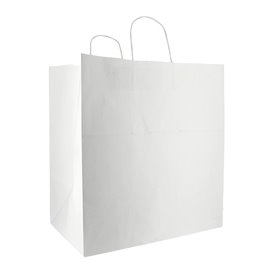 Paper Bag with Handles White 100g/m² 36+24x39cm (200 Units)