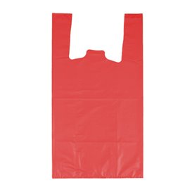 Plastic T-Shirt Bag 70% Recycled “Colors” Red 42x53cm 50µm (40 Units) 