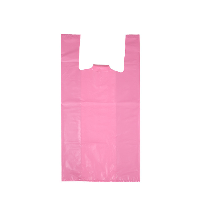 Plastic T-Shirt Bag 70% Recycled “Colors” Pink 42x53cm 50µm (1.000 Units)