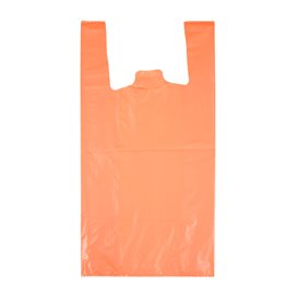 Plastic T-Shirt Bag 70% Recycled “Colors” Orange 42x53cm 50µm (40 Units) 